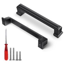 Black Cabinet Handles 5 Inch Hole to Hole - Bar Cabinet Pulls 5 Inch - 4 Pack -