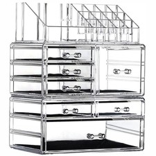 Clear Acrylic Makeup Organizer for Vanity,Countertop,Stackable 7
