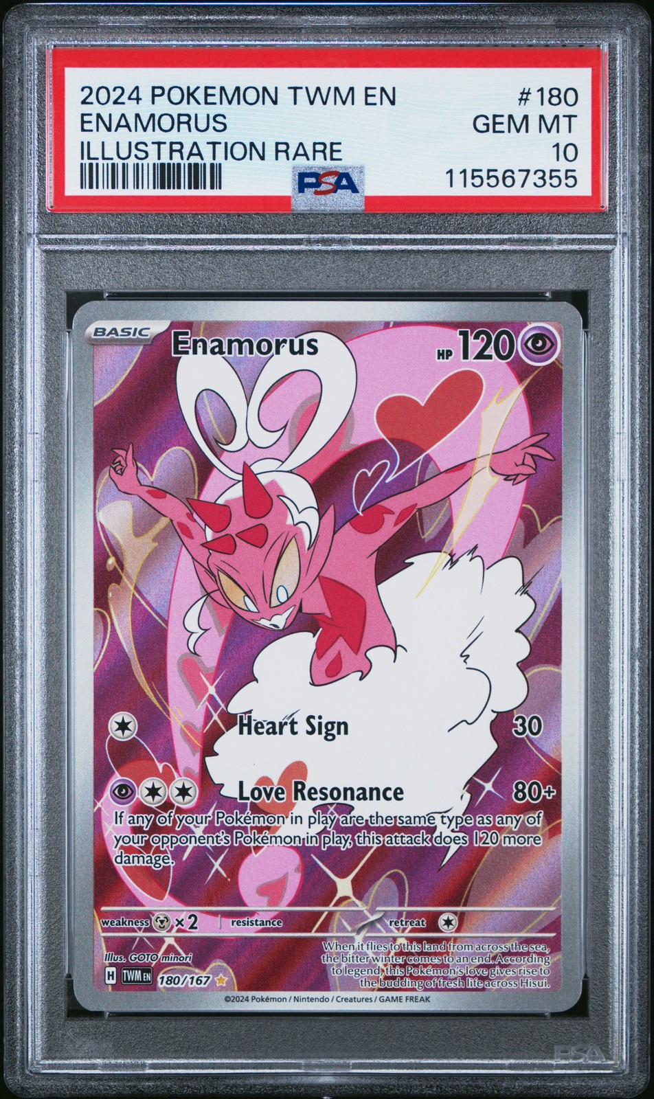 PSA 10 Enamorus Illustration Rare 180 2024 Pokemon Twilight Masquerade 115567355