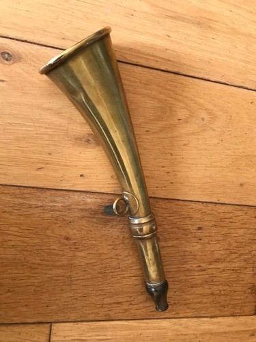 Antique Hunting Horn / Signal Trumpet Brass Vintage Working 9” Long (CD7) - Picture 6 of 7