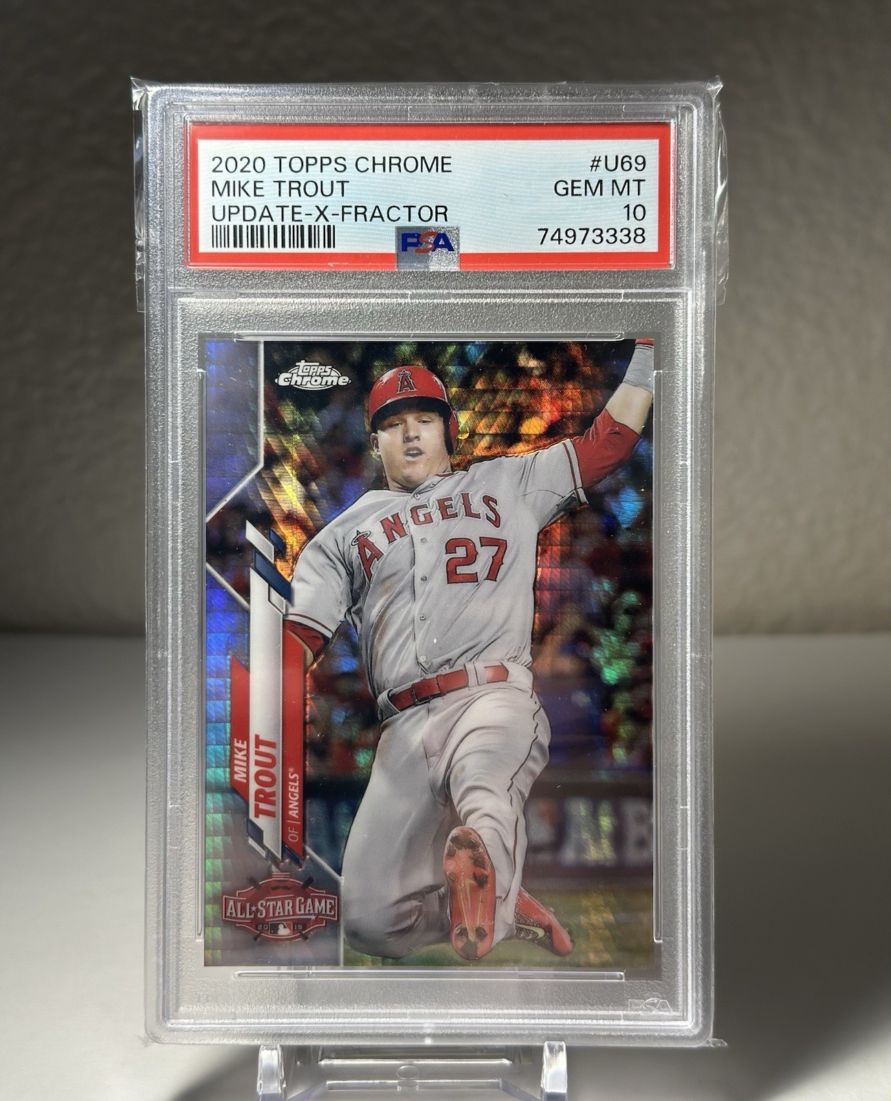 2020 TOPPS CHROME UPDATE PSA 10 SSP 1/99 MIKE TROUT X-FRACTOR ANGELS #U-69
