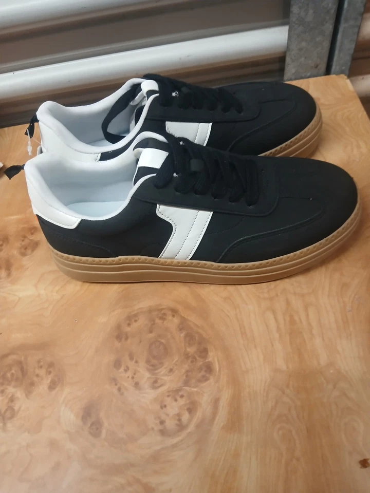 Zapatillas de plataforma Wonder Nation nuevas con etiquetas para niña talla 6 blanco y negro Foto 4 de 4