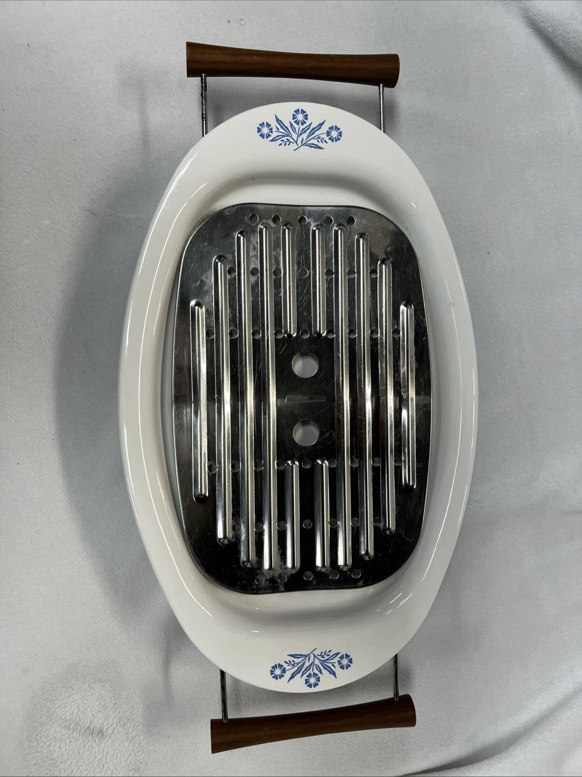 Vintage Corning Ware Cornflower Blue Broiler Pan P-19 w/ Drip Pan And Rack