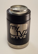 YETI 12 oz Colster TV Logo Can Black Cooler Brand New*