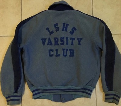 Vtg 60s Faded Varsity Letterman Jacket 36 USA School Football Track PE Grunge 70
