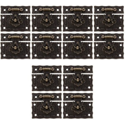 12 PCs Cabinet HaSps Gift Box Packing Box Locks Holzhülleschlösser (Bronze,)