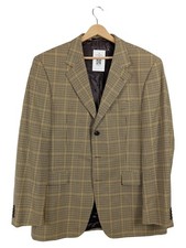 Christian Berg Herren Sakko kariert Business Beige Gr. 52/XL