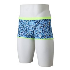 Mizuno Training Swim Short Spats Reversible Neon Sequins Design Light Blue