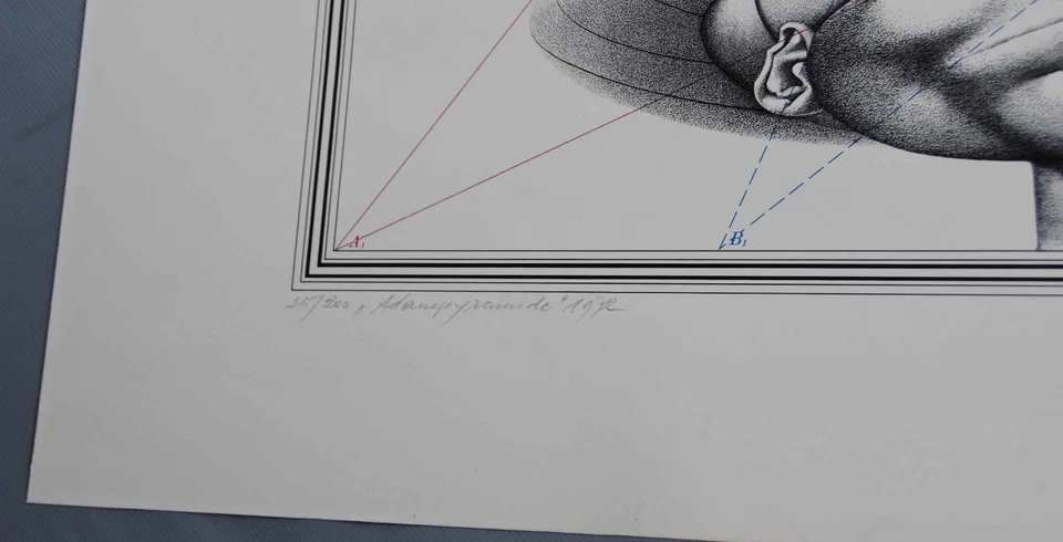 Rudolf HAUSNER Adamspyramide signiert Farbserigraphie limitiert datiert 1972 - Bild 3 von 4