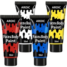 4 Colors Face Body Paint, 6.76 oz Kids Water Based Face Painting