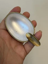 Vintage Evan’s Compact Table Ashtrays- Brass & Enamel Smoking Accessory MCM