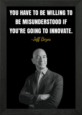 Jeff Bezos Innovation Zitat gerahmtes Wandbild Poster Leinwanddruck Bild