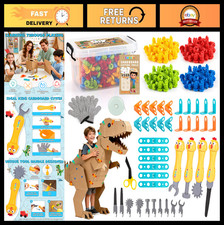 196 PCS Kids Cardboard Cutter Set - Safe Tools, Gloves, Saws Connectors - Educ