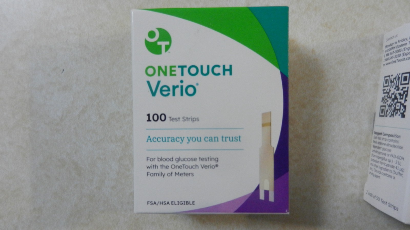 100 One Touch Verio Test Strips exp 07/31 2027 Exp Good Box Fast