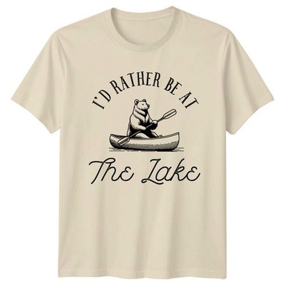 Lake Bear Canoe T-Shirt I'D RATHER BE AT The Lake Graphic Tee