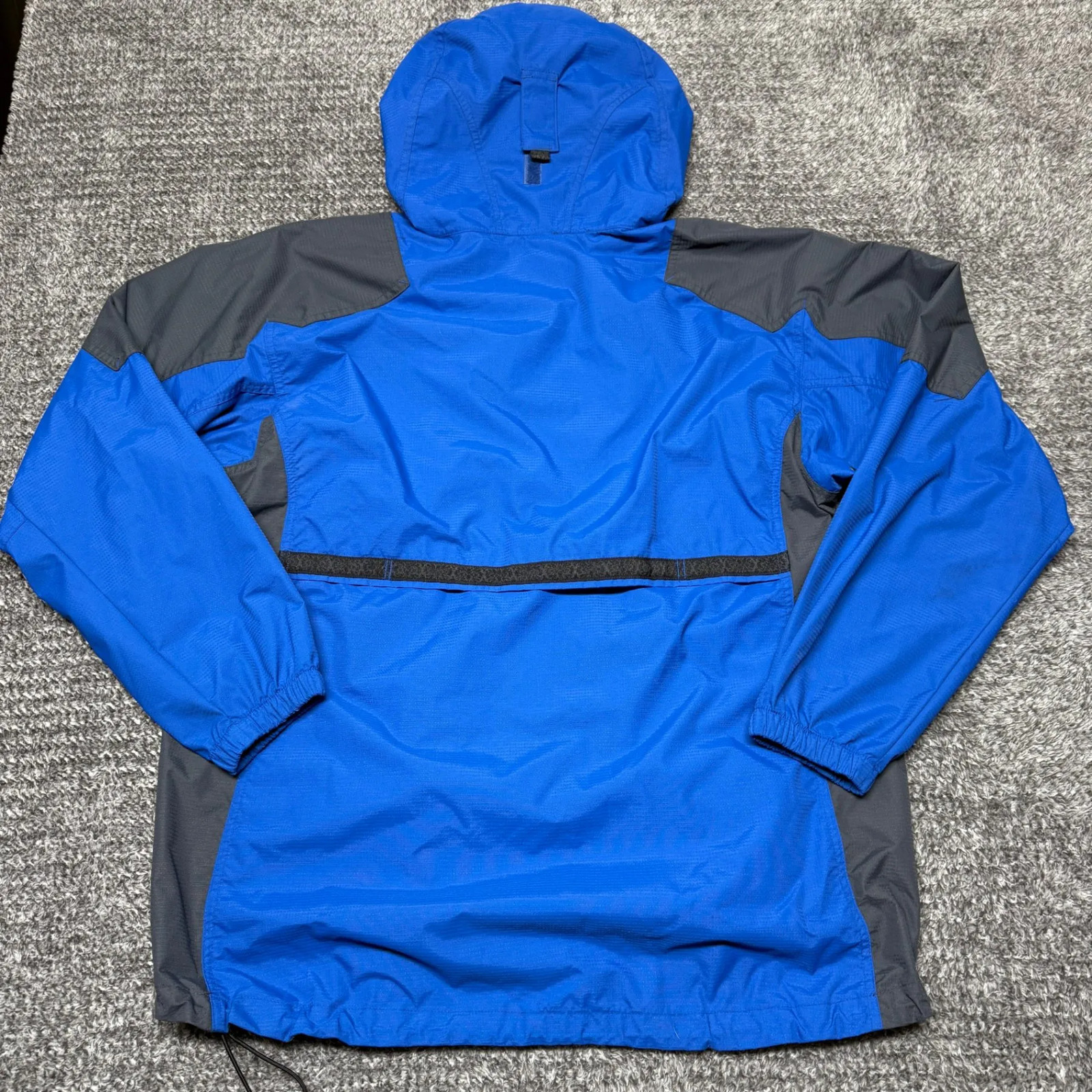 Columbia Mens Hooded Rain Jacket Windbreaker L Blue Gray Packable Full Zip thumbnail 2