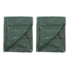 Stansport Medium-Duty Rip-Stop Tarp 6' x 8' - Dark Green - 2 Pack