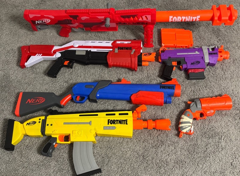 LOT NERF Fortnite Heavy SR Pump SG, SCAR, Flare, SMG-E, TS-1 Tactical, Motorized