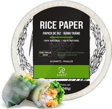 Rice Paper, White Rice Paper Wrappers, 1 Pack, 34 Sheets-Fresh Spring Roll Wr...