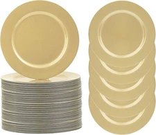 MAONAME 50 PCS Gold Charger Plates Bulk, 13" Plate Charger