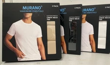 Murano Wardrobe Essentials Solid Crew Neck Undershirt 3-Packs light weight NIB