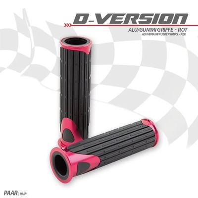 Gummi-Griffe Alu D-Version rot 22mm Länge: 125mm Ende offen Griffgummi