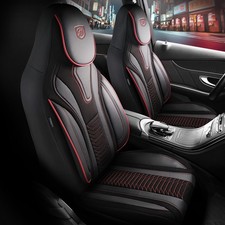 Sitzbezüge (Pilot) passend für Mercedes Citan in Rot-Schwarz mit Rückentasche Sitzbezüge (Pilot) passend für Mercedes Citan in Rot-Schwarz mit Rückentasche