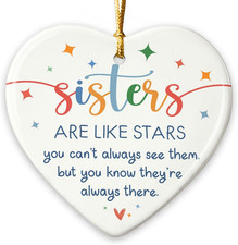 Sister Christmas Ornament 2025 - Sisters Are like Stars Keepsake Gift, Appreciat