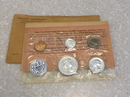 1962-P US Proof Set - Franklin Half Dollar & Washington Quarter, OGP & COA