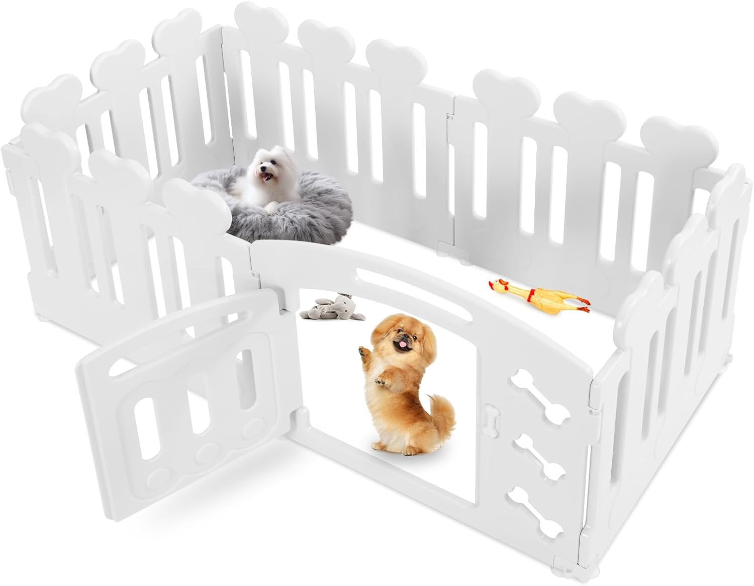 Recinto per Cani 60cm Interno Esterno 6 Pannelli Box Cuccioli Metallo