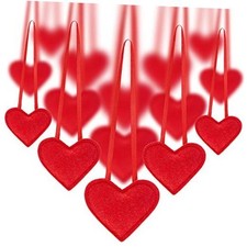 30 Pcs Valentine Felt Heart Ornaments Red Heart Hanging Bulk