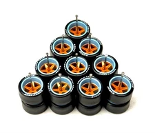 5x Sets Advan V2 13/13mm Replacement Wheels Rubber Tires for 1/64 Scale Car GULF