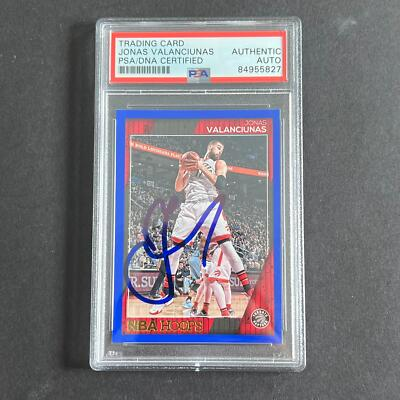 #ad 2016 17 NBA Hoops Blue #112 Jonas Valanciunas Signed Card AUTO PSA Slabbed Rapto $44.99