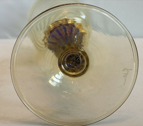 Murano art glass chalice goblet collectible cobalt blue signed Venice italy - Picture 7 of 11