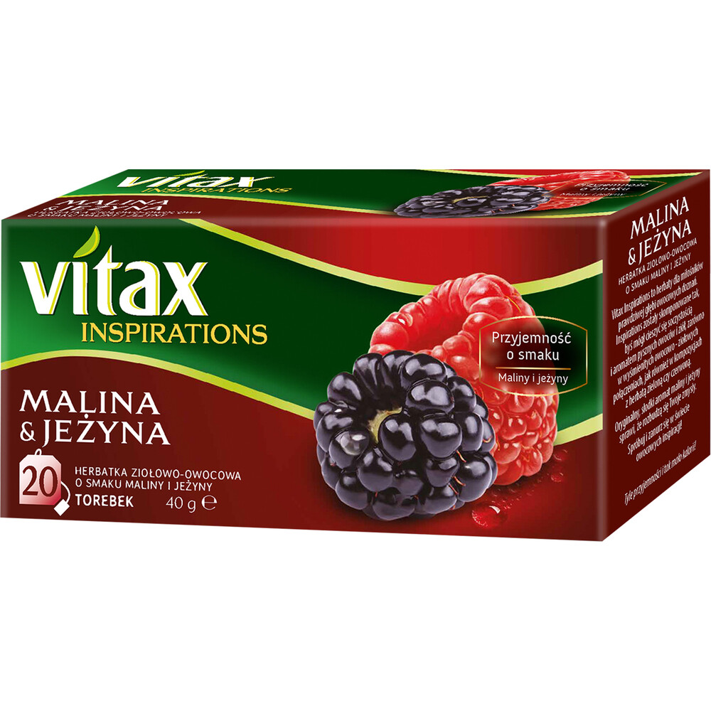 Vitax Inspirations Tea - 20 Tea Bags Of Polish Natural Fruit Herbal Tea | Refreshing & Aromatic