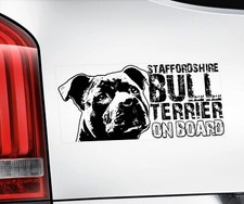 Staffordshire Bull Terrier Car Sticker - Dog On Board Bumper Window Decal V04BLK