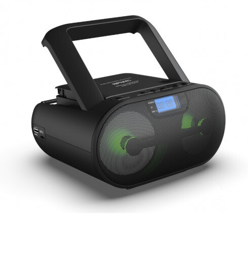 RIPTUNES CD Player Boombox Portable AM/FM Bluetooth Boombox MP3/CD USB BLACK UBO