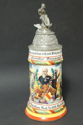 Ancienne chope de réserviste corps régiment de grenadiers 109 Karlsruhe Baden chope chope officiel à bière