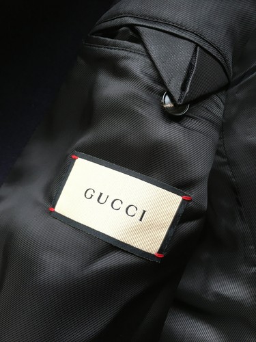 $5500 GUCCI Mens Tiger Silk Embroidered Cruise Pea Coat Wool Navy Size 50, US 42 - Picture 9 of 12