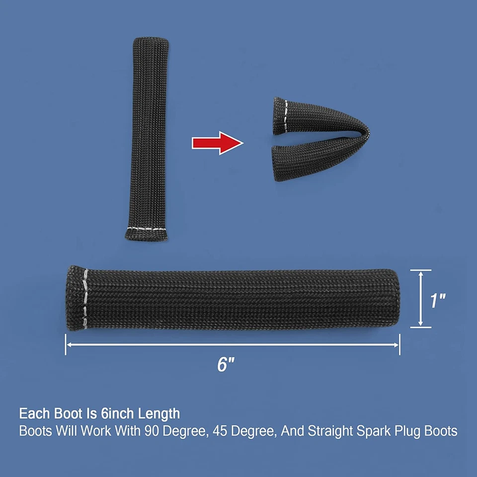 8Шт свеча зажигания провода загрузки тепла защитный чехол рукав для SBC BBC 350 454 - Изображение 4 из 4