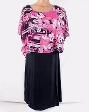 HS By Halo Floral Dress Black Large 12AA11724 659A