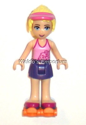 Lego Friends MiniFigure, STEPHANIE w/ Orange Roller Skates, Pink
