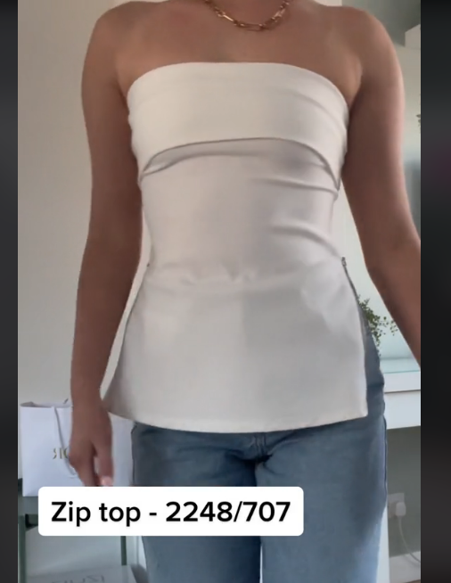 New ZARA Woman White Side Zip Tube Top sleeveless Straight Neck size XS Y668 New ZARA Woman White Side Zip Tube Top sleeveless Straight Neck size XS Y668