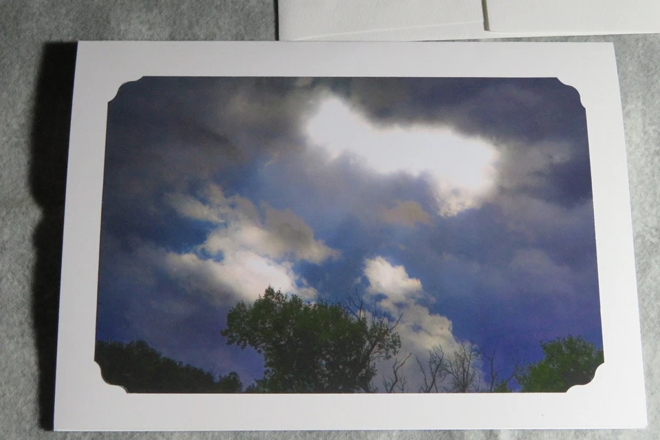 4 SYMPATHY Stormy Clouds Photo Greeting Cards, 5X7, Those we love poem - Image 4 of 4