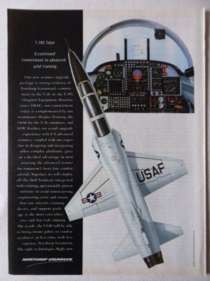 2/1996 PUB NORTHROP GRUMMAN T-38C TALON USAF TRAINER ORIGINAL ANZEIGE