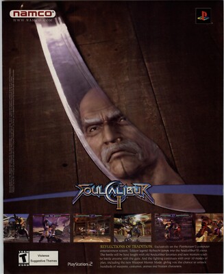 Soul Calibur II 2 Playstation PS2 Video Game Art 2003 Vintage Print Ad/Poster 