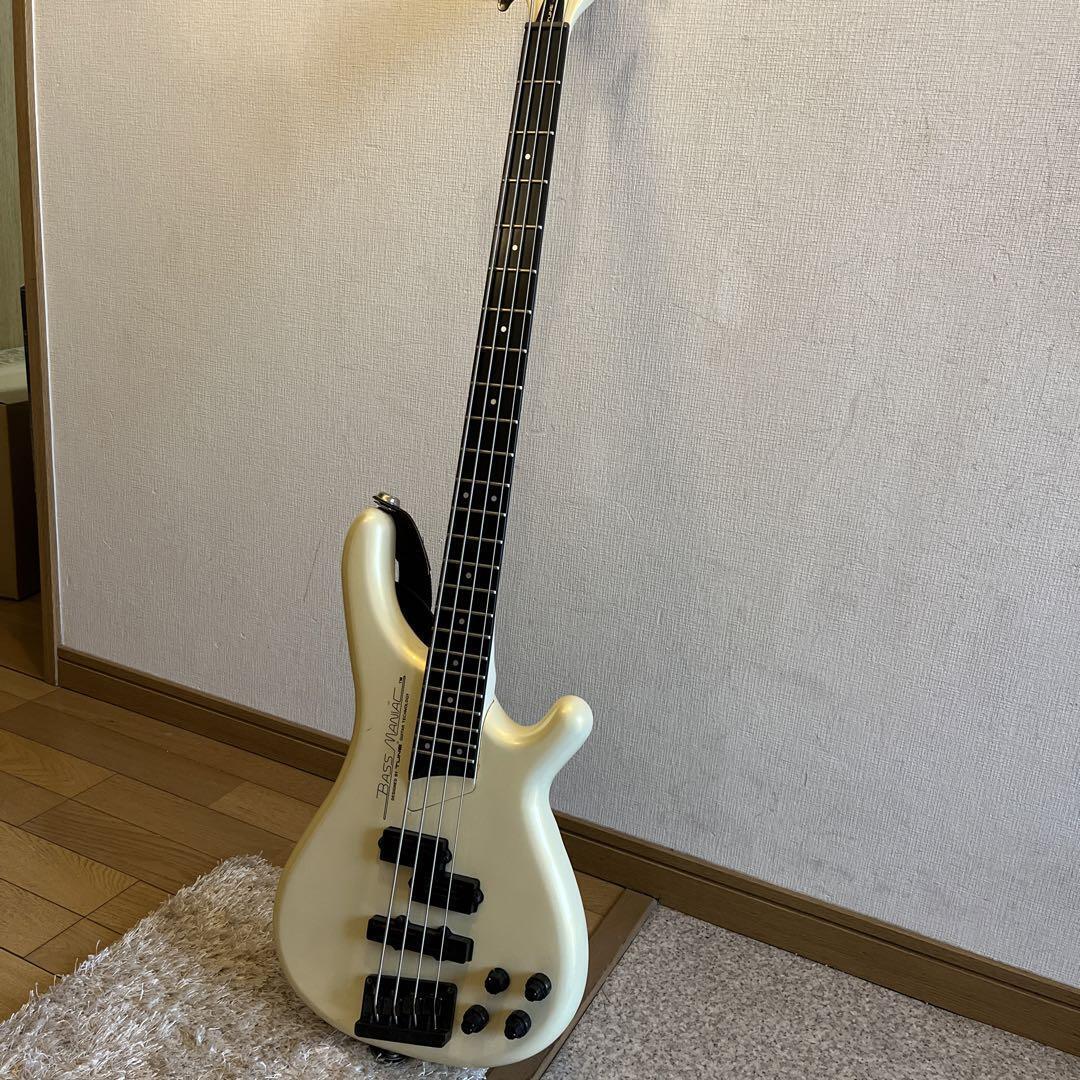 Tune Bass Maniac TB electric bass pearl white Japan vintage with strap