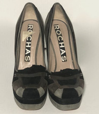 ROCHAS Black and Multi-color Pattern Square-t...