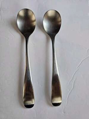 1 Pair (2) Of Replacement Ikea Stainless Steel LOJA Oval 8'' Soup Spoons