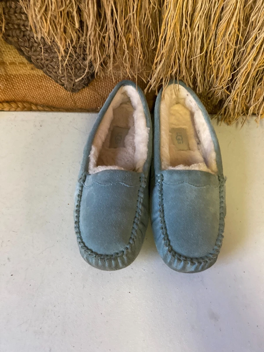UGG Scalloped Moc Slippers Moccasin Blue Womens Size 8 1118841